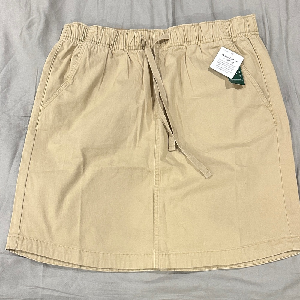 L.L. Bean Tan Skirt with Drawstring